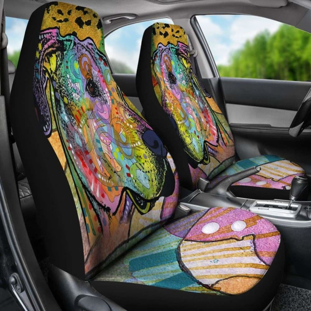 Great Dane Design Car Seat Covers Colorful Back