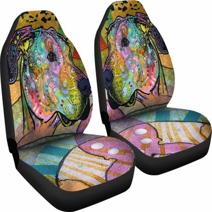 Great Dane Design Car Seat Covers Colorful Back