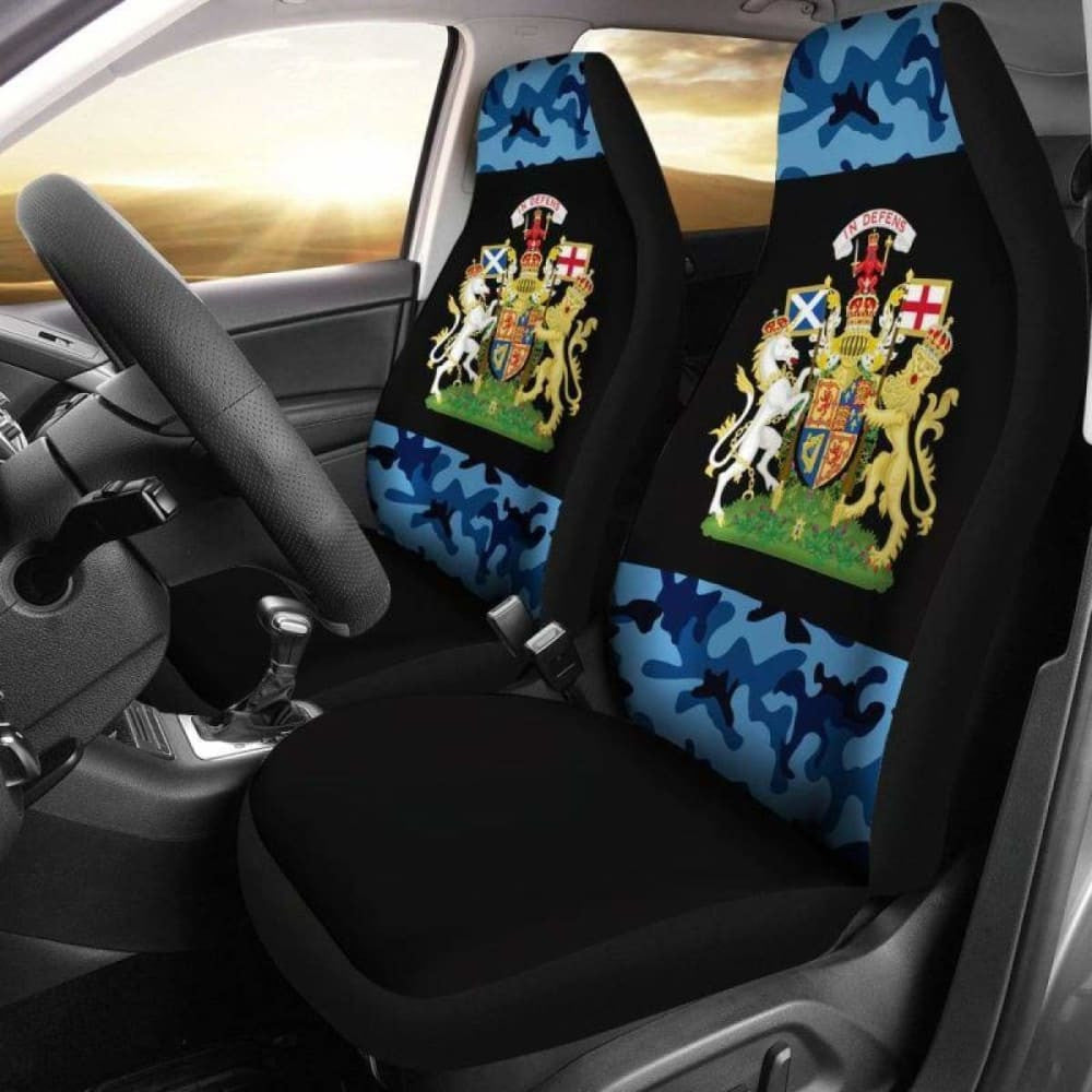 Royal Coat Of Arms Of Scotland With Camo Style Car Seat Covers Amazing