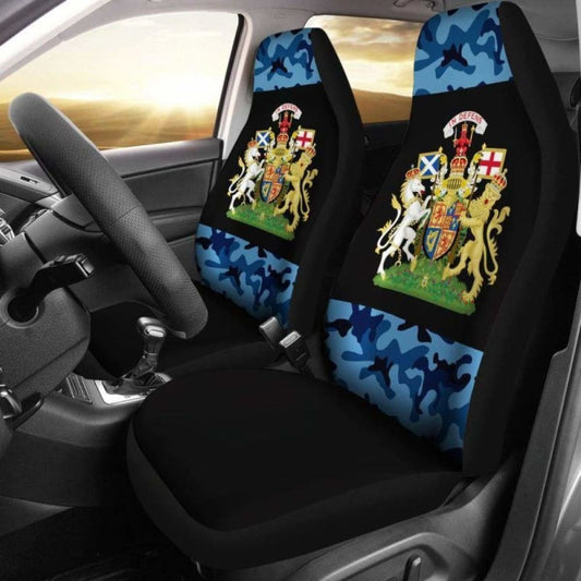 Royal Coat Of Arms Of Scotland With Camo Style Car Seat Covers Amazing