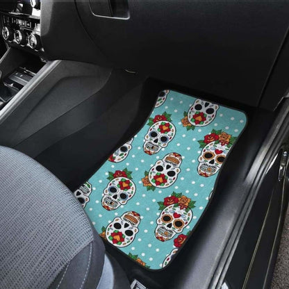 Set Of Sugar Skull Car Mas, Car Floor Mats
