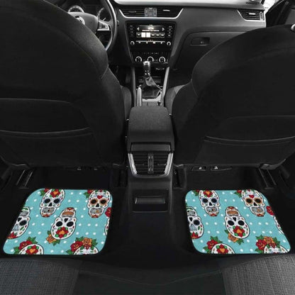 Set Of Sugar Skull Car Mas, Car Floor Mats