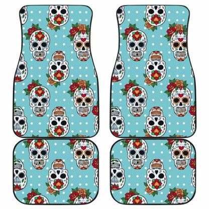 Set Of Sugar Skull Car Mas, Car Floor Mats