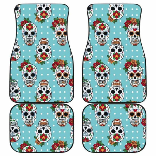 Set Of Sugar Skull Car Mas, Car Floor Mats