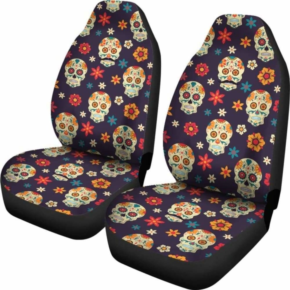 Set Seat Cover Sugar Skulls