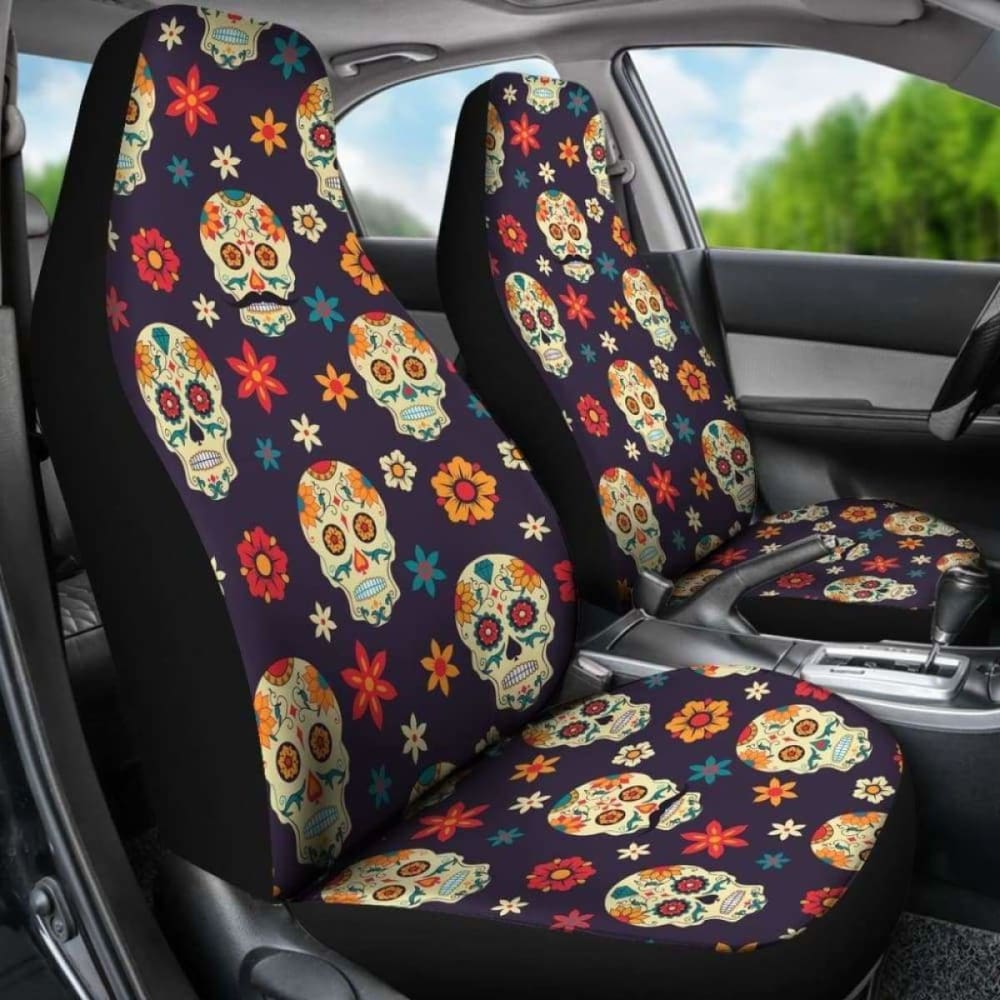 Set Seat Cover Sugar Skulls
