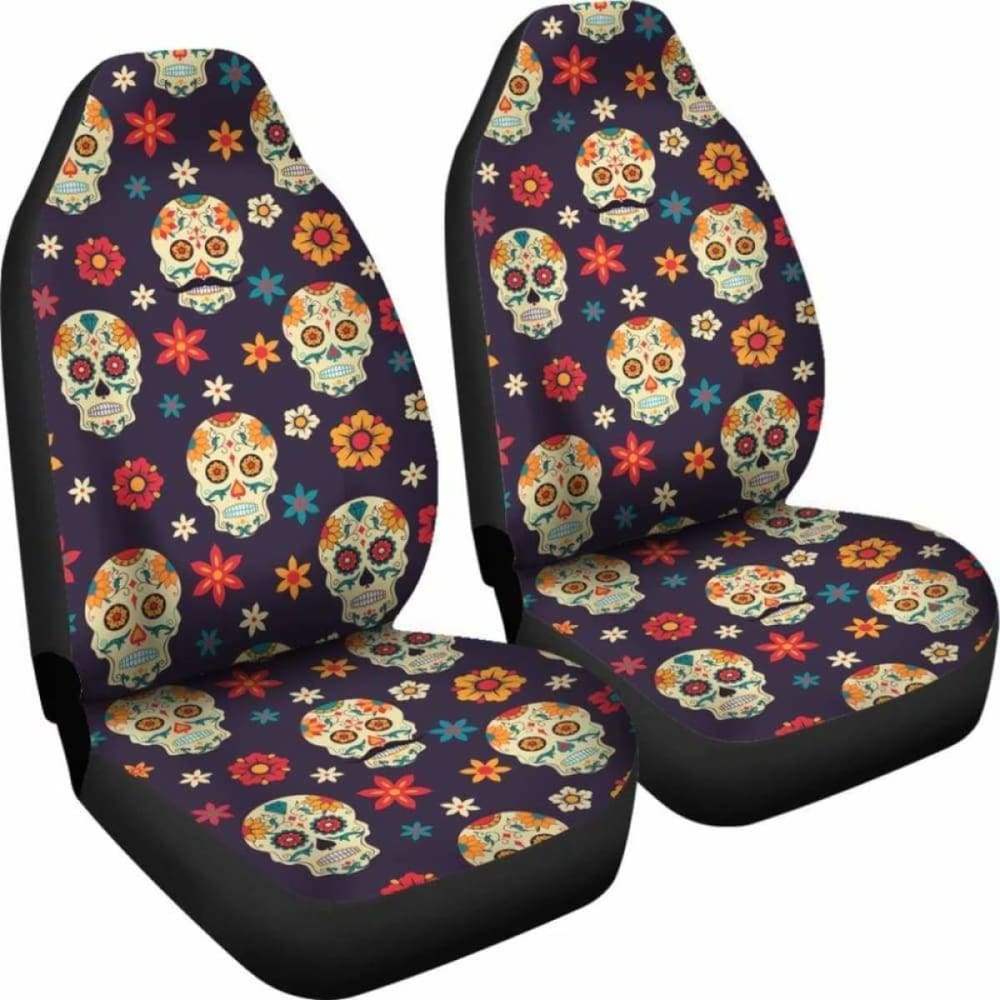 Set Seat Cover Sugar Skulls