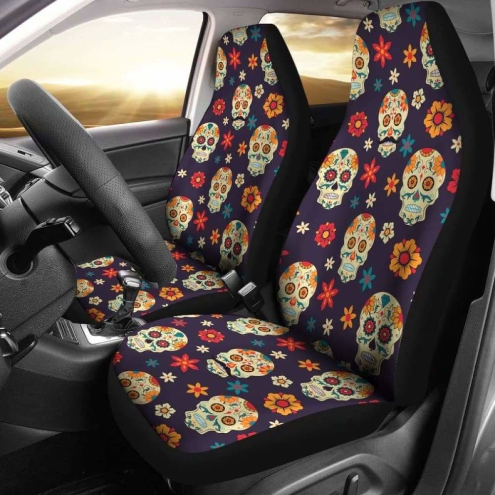 Set Seat Cover Sugar Skulls