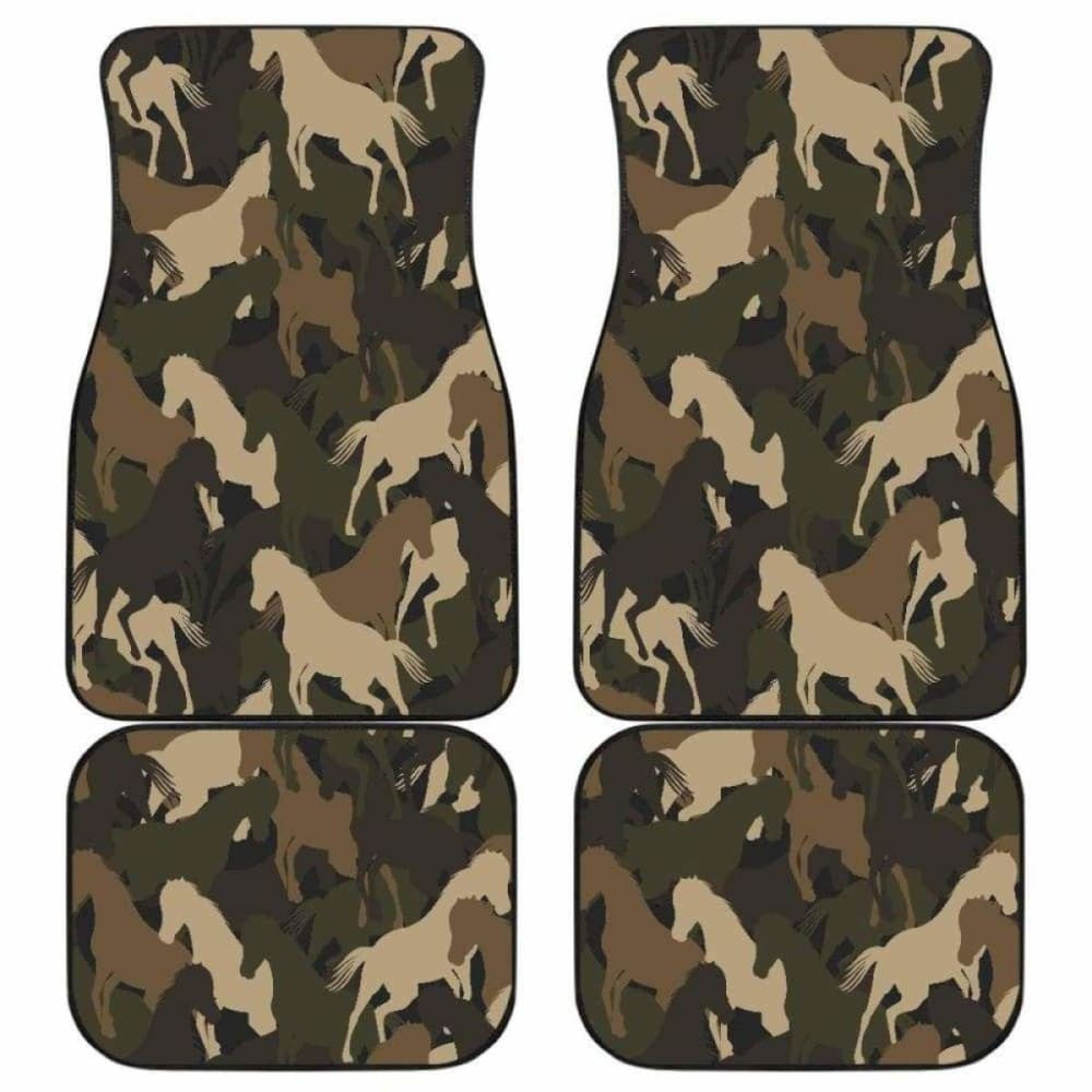 Horse Camouflage Pattern Front And Back Car Mats