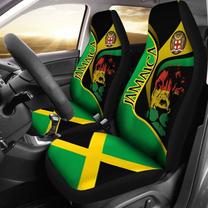 Jamaica Car Seat Covers - Jamaican Lion With Coat Of Arms - Amazing