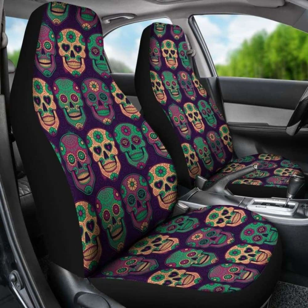 Set Of Pcs Sugar Skull Car Seat Covers