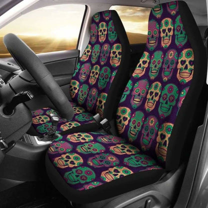 Set Of Pcs Sugar Skull Car Seat Covers