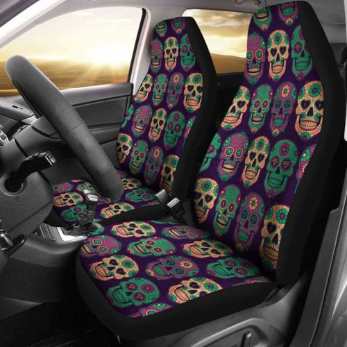 Set Of Pcs Sugar Skull Car Seat Covers