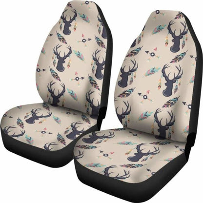 Boho Deer Feathers And Arrows Car Seat Covers Tan