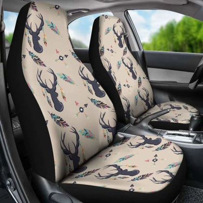 Boho Deer Feathers And Arrows Car Seat Covers Tan