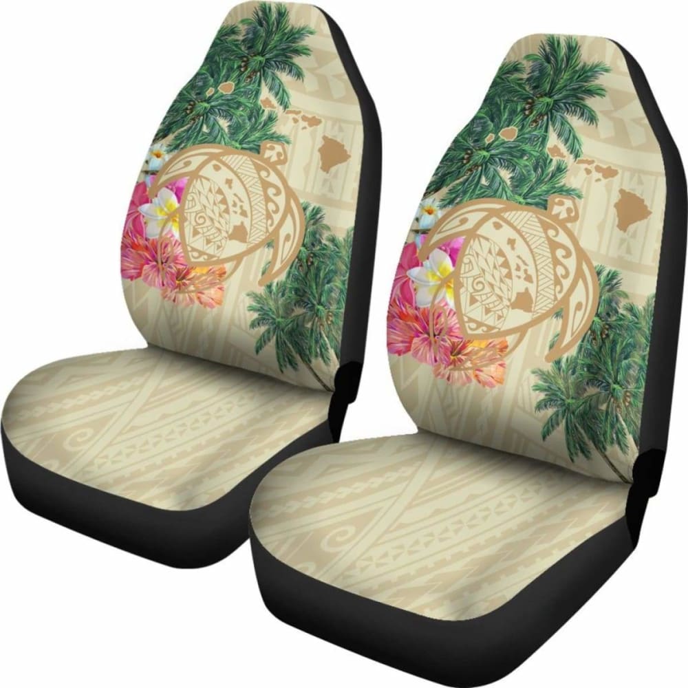Hawaii Kanaka Maoli Polynesian Flowers Turtle Car Seat Covers - New -