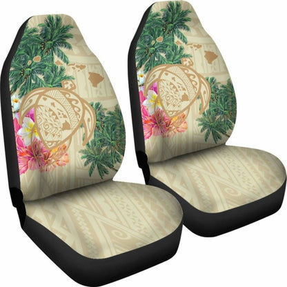 Hawaii Kanaka Maoli Polynesian Flowers Turtle Car Seat Covers - New -