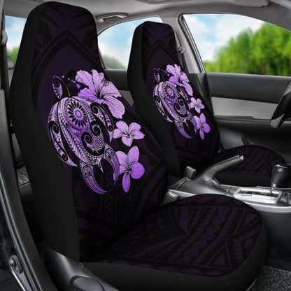 Hibiscus Plumeria Mix Polynesian Violet Turtle Car Seat Covers - New - Awesome