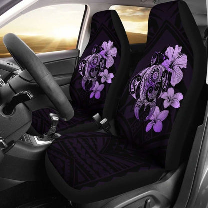 Hibiscus Plumeria Mix Polynesian Violet Turtle Car Seat Covers - New - Awesome