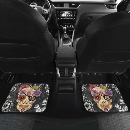 Set Of Halloween Sugar Skull Car Mats