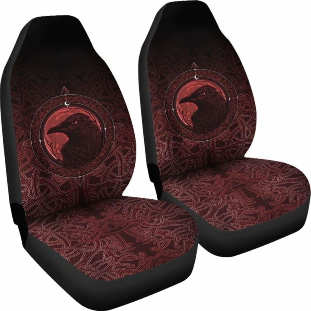 Ethnic Odin Raven Red Car Seat Covers