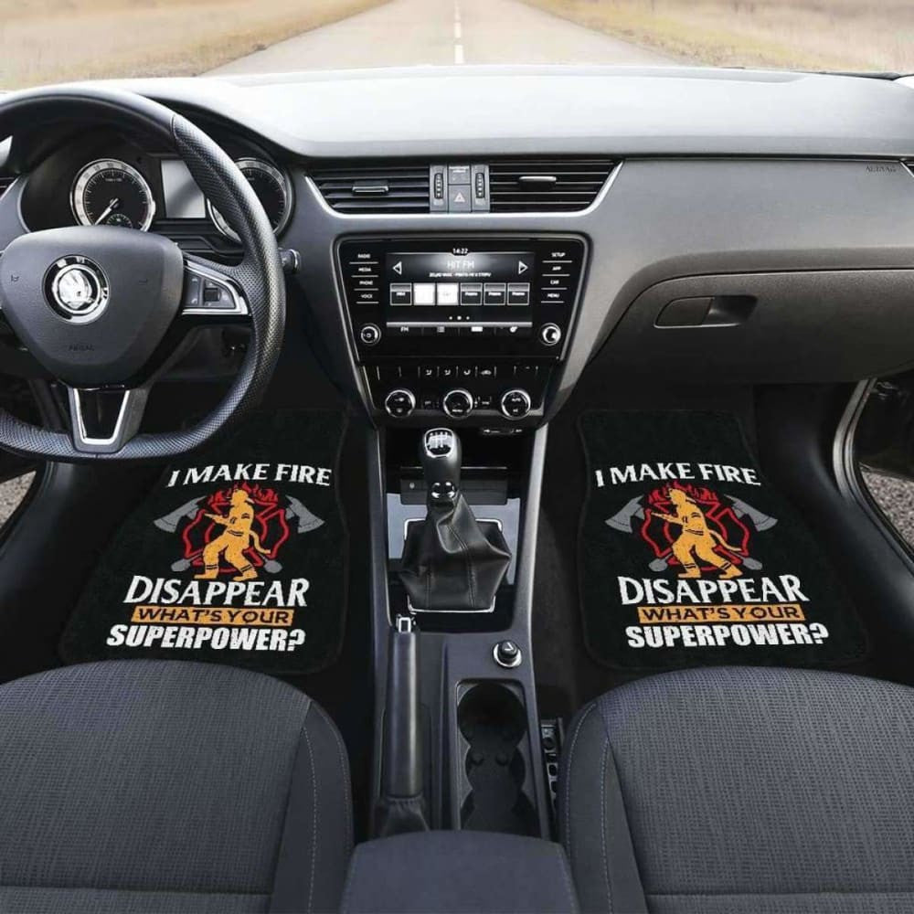 Firefighter Front And Back Car Mats Set Of