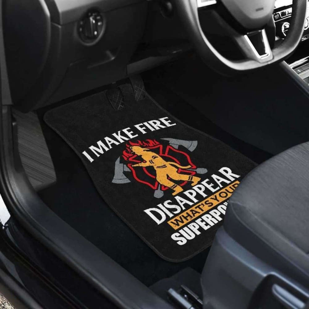 Firefighter Front And Back Car Mats Set Of