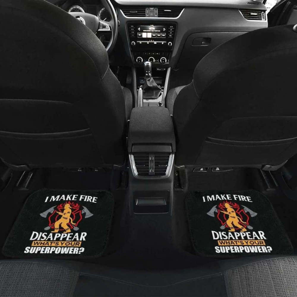 Firefighter Front And Back Car Mats Set Of