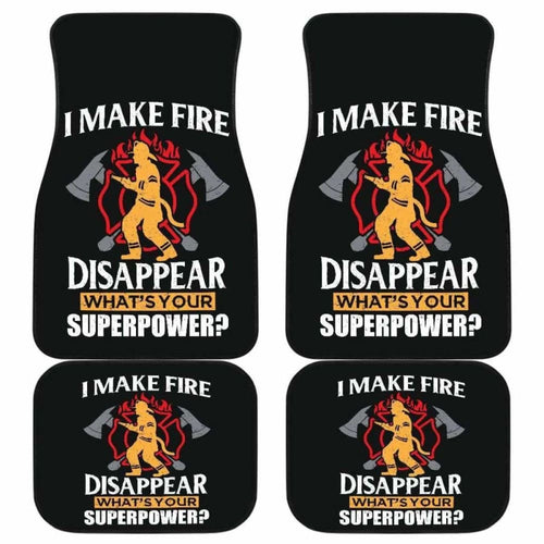 Firefighter Front And Back Car Mats Set Of