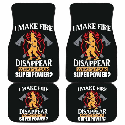 Firefighter Front And Back Car Mats Set Of