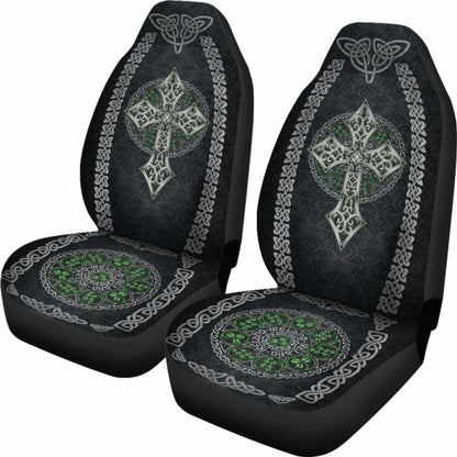 Celtic Cross And Shamrock Car Seat Covers ( Set Of )