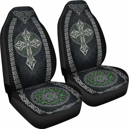 Celtic Cross And Shamrock Car Seat Covers ( Set Of )