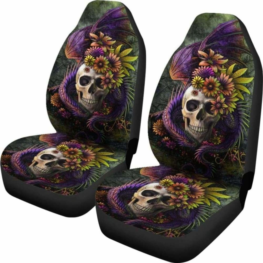 Set Pcs Gothic Skull Dragon Car Seat Covers