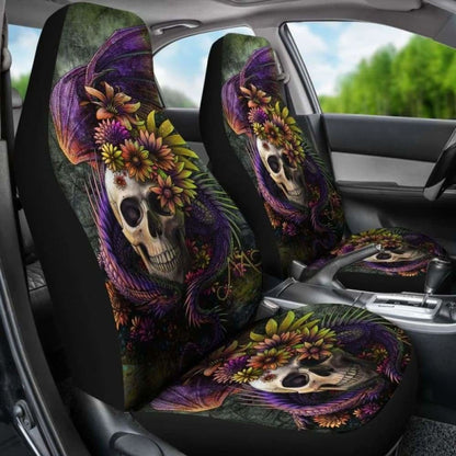 Set Pcs Gothic Skull Dragon Car Seat Covers