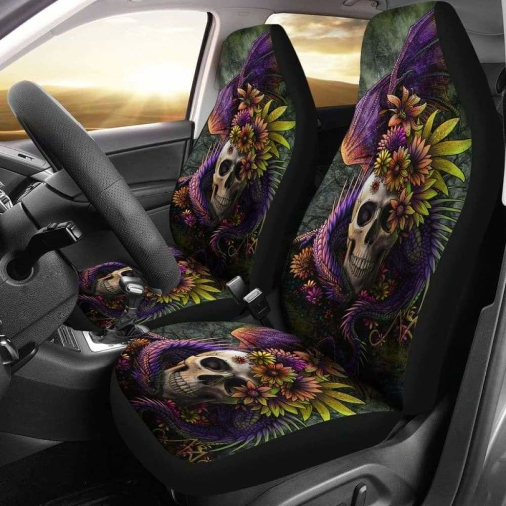 Set Pcs Gothic Skull Dragon Car Seat Covers
