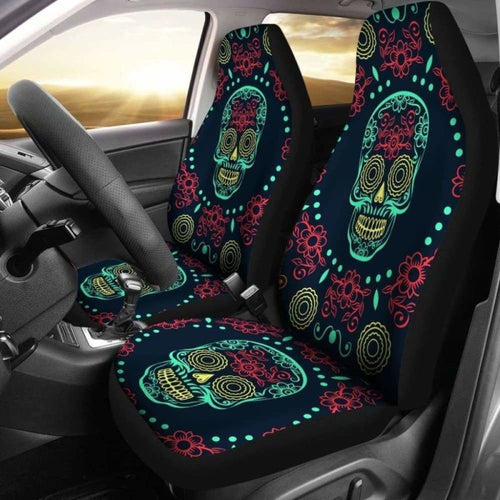 Set Of Sugar Skull Car Seat Covers