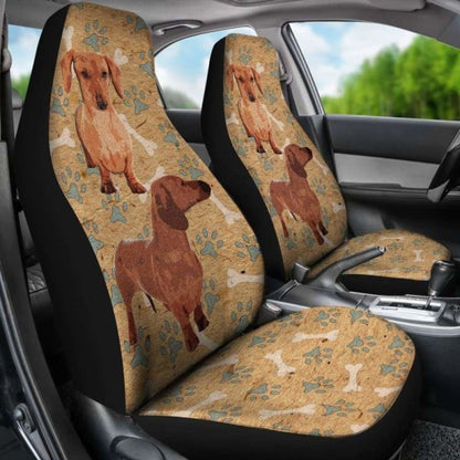 Dachshund Car Seat Covers Tan