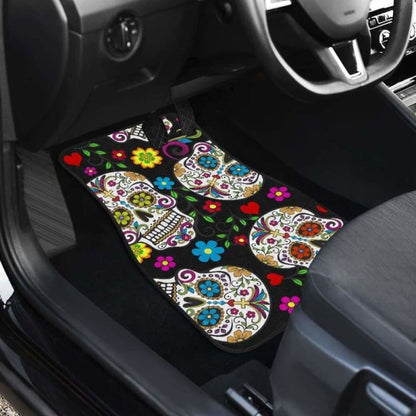 Set Of Sugar Skull Car Mats
