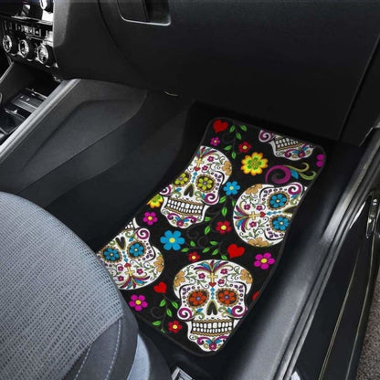 Set Of Sugar Skull Car Mats