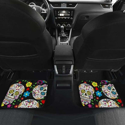 Set Of Sugar Skull Car Mats