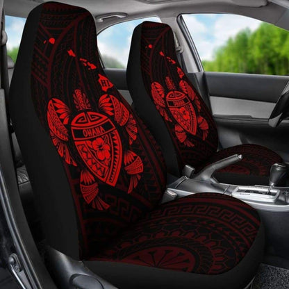 Hawaii Turtle Hibiscus Map Car Seat Covers - Red - New -