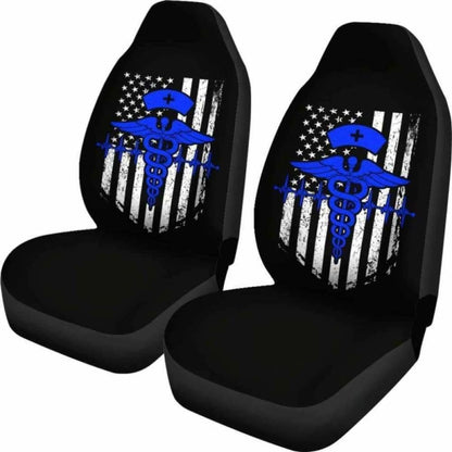 Nurse Flag Blue Symbol Car Seat Covers