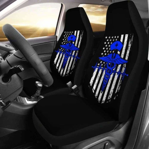 Nurse Flag Blue Symbol Car Seat Covers