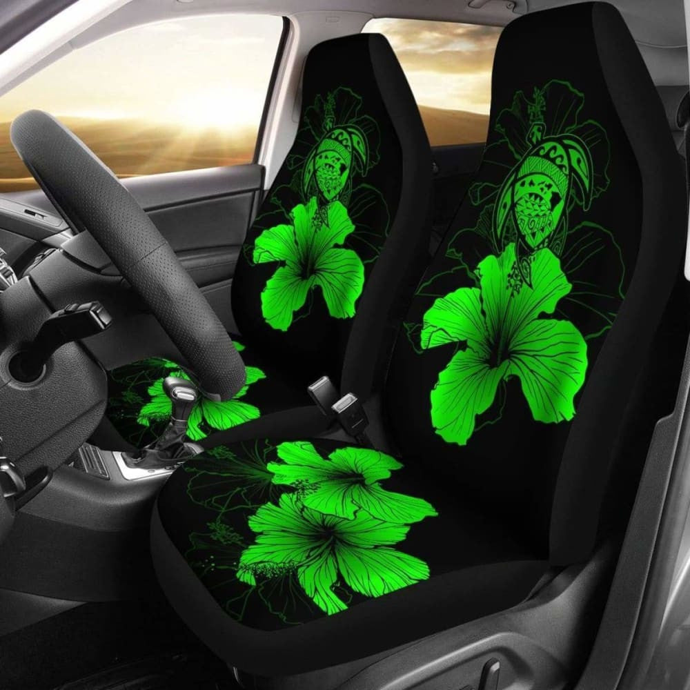 Hawaii Hibiscus Car Seat Cover - Turtle Map - Green - New