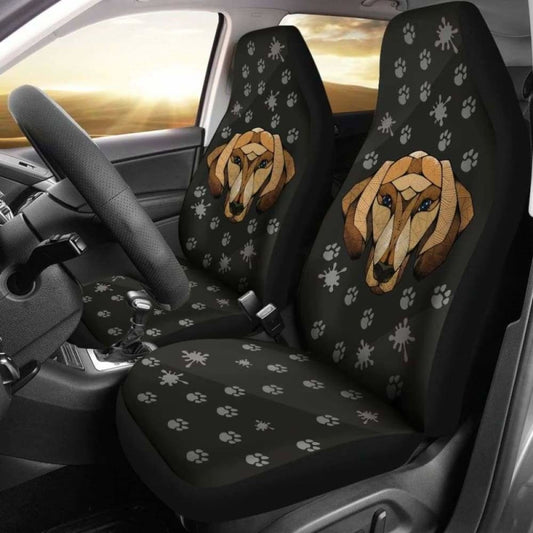 Dachshund Face Black Car Seat Covers