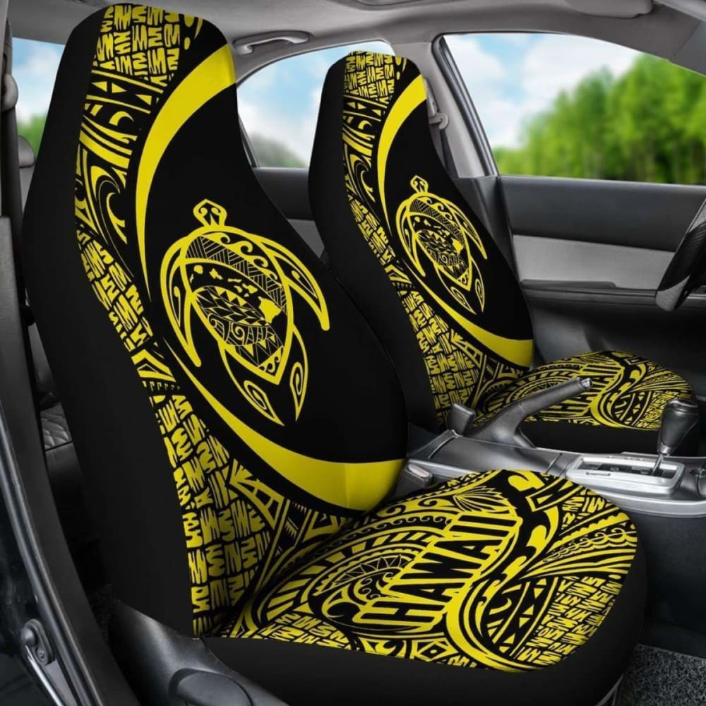 Hawaii Turtle Map Polynesian Car Seat Covers - Yellow - Best Look - New