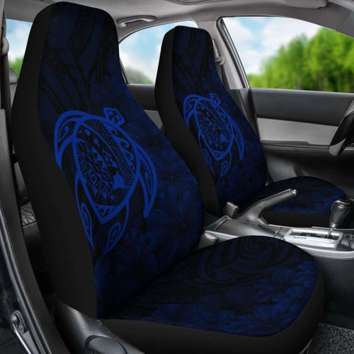 Alohawaii Car Seat Covers - Hawaii Turtle Map Hibiscus Poly Blue - New Awesome