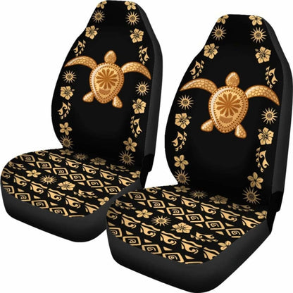 Turtle And Plumeria Hawaiian Car Seat Covers Set Of
