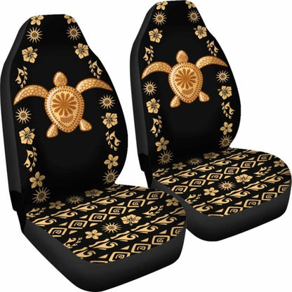 Turtle And Plumeria Hawaiian Car Seat Covers Set Of