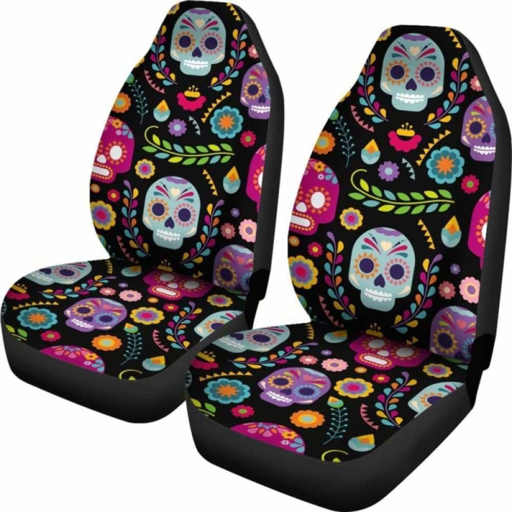 Set Seat Cover Sugar Skulls